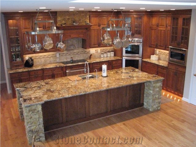 Golden Persa Granite Kitchen Countertop Golden Persa Yellow