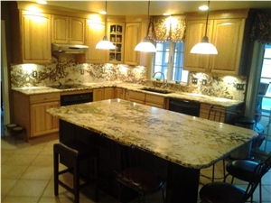 Splendor Gold Leather Kitchen Countertop, Splendor Yellow Granite Kitchen Countertops
