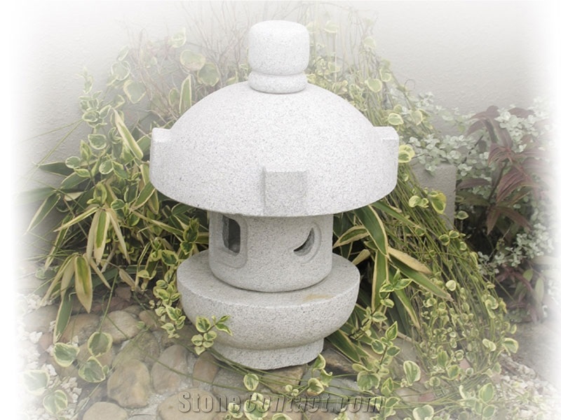 Garden Granite Lantern, G603 White Granite Lantern
