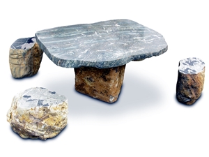 Huaan Jade Granite Table Set, Huaan Jade Green Granite Table Set