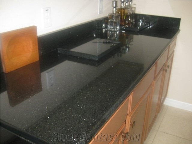 Black galaxy kitchen countertops