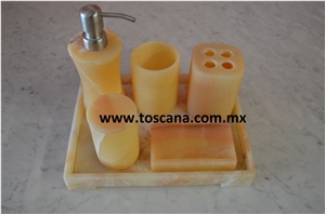 Honey Onyx Bathroom Accesories, Yellow Onyx Bath Accessories