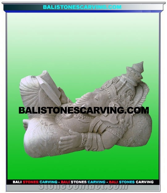 Ganesha Statue with White Palimo Sandstone