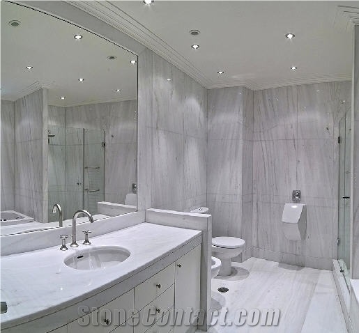 Dionissos Pentelikon White Marble Bathroom Design