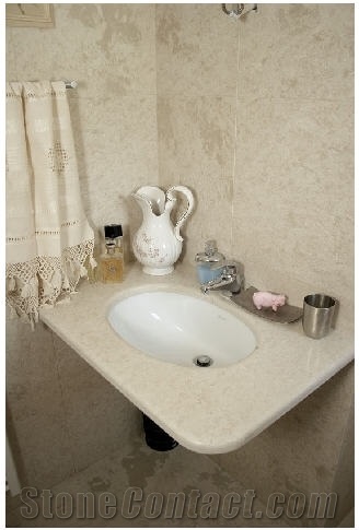 Vratza Beige Limestone Bathroom Wall Tiles, Design