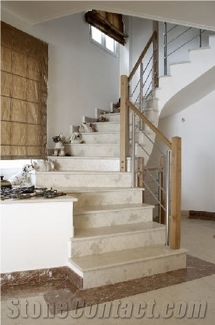 Vratza Beige Limestone Stairs