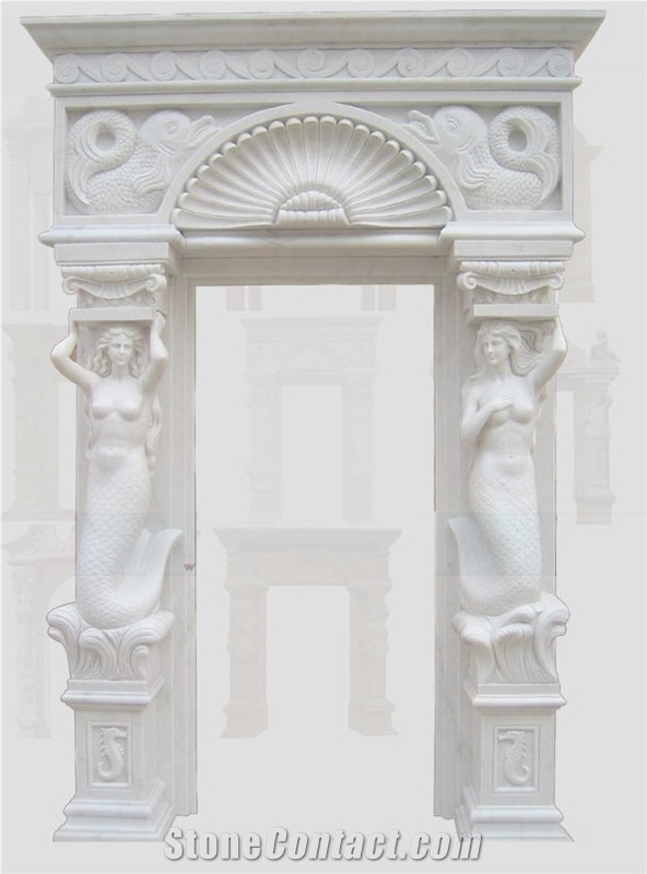 White Marble Carved Door Frame