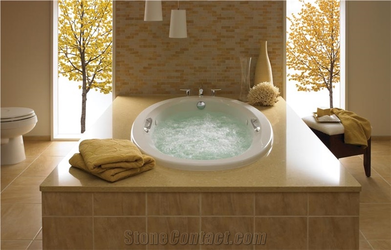Cambria Yorkshire Quartz Stone Bath Tub Deck