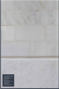 Grecian White Marble Polished and Beveled Subway Backsplahes, Kavala White Marble Tiles