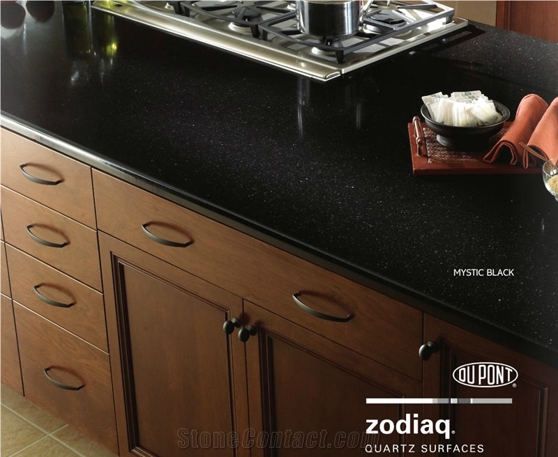 Zodiaq Quartz Surfaces Mystic Black Countertop