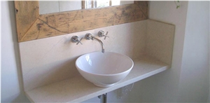 Crema Marfil Marble Bathroom Counter Top, Backsplah, Crema Marfil Beige Marble Bath Tops