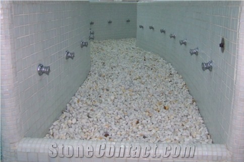 Interior Pebble Footbath, White Marble Bath Accessories