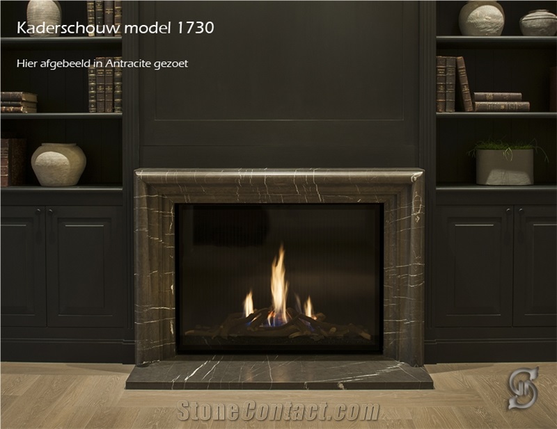 Anthracite Black Marble Fireplace Surround From Belgium