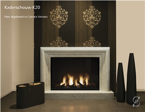 Bianco Carrara Marble Fireplace Design, Bianco Carrara CD White Marble Fireplace Design
