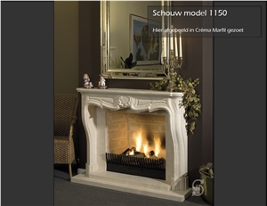 Crema Marfil Marble Fireplace Design, Crema Marfil Beige Marble Fireplace Design