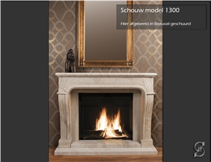 Fireplace with Beige Beauval Limestone