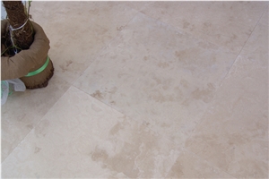 Ivory Cream Travertine Filled Honed Floor Tiles, Turkey Beige Travertine