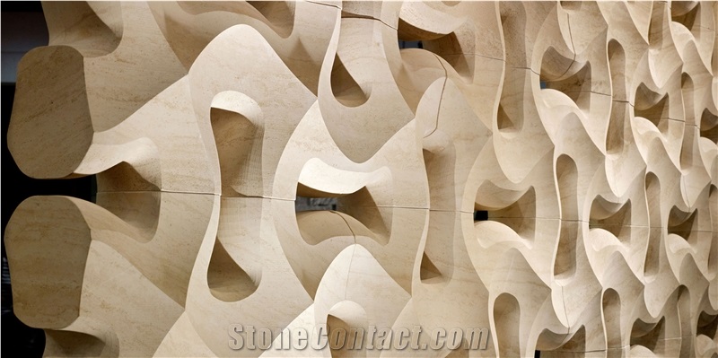 Pietra Di Matera Sandstone CNC Carved 3D Wall Panels, Pietra Di Matera Beige Sandstone 3d Wall Panels
