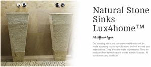 Natural Stone Sinks,Wash Basins, Perlato Indonesia Beige Limestone Wash Basins