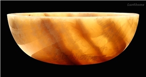 Yellow Onyx Sinks - Round Onyx Wash Basins Made by Lux4home™