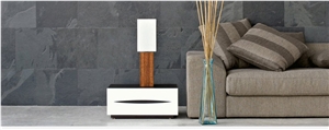 Italian Black Slate Riven Wall Tiles, Ardesia Levigata Black Slate Tiles