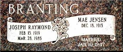American Mahogany Granite Double Slant Marker, American Mahogany Brown Granite Slant Grave