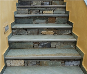 Karystos Brown Slate Exterior Stairs, Steps, Karystos Brown Green Slate Stairs