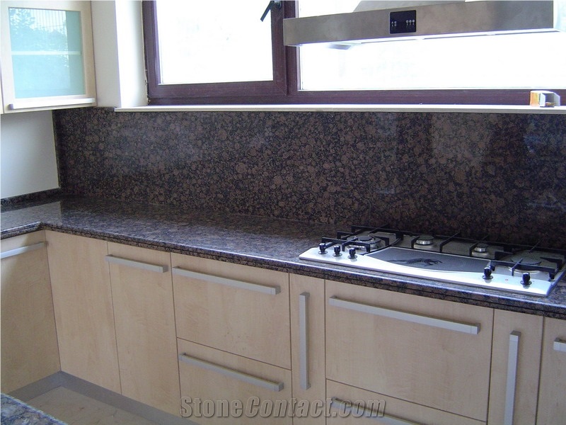 Baltic Brown Granite Kitchen Countertops, Ylaemaan Ruskea Brown Granite Kitchen Countertops