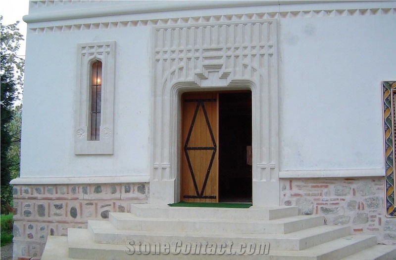 Church Door Design,Church Door Limestone Frame, Podeni Beige Limestone Window Sills, Doors