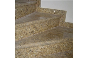 Giallo Santa Cecilia Granite Stairs, Giallo Santa Cecilia Yellow Granite Stairs