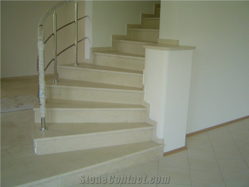Turkish Beige Marble Stairs, Adonis Beige Marble Stairs