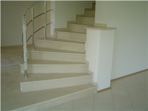 Turkish Beige Marble Stairs, Adonis Beige Marble Stairs