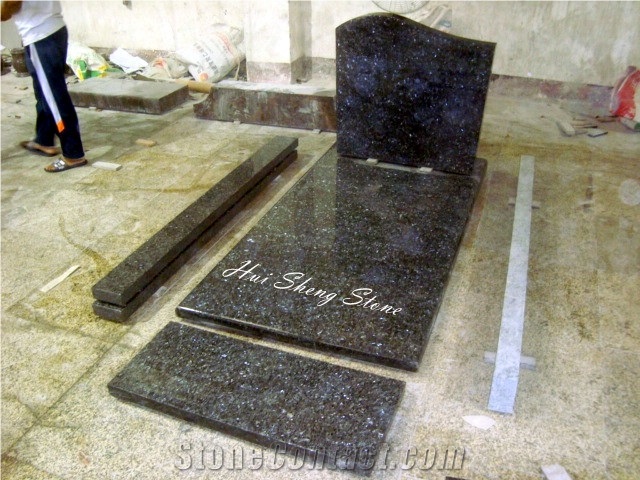 France Style Monument Tombstone, Blue Granite