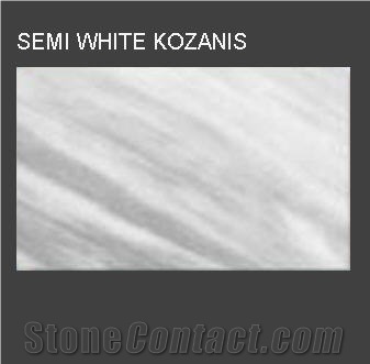 Semi White Kozanis Marble Tiles, Greece Grey Marble