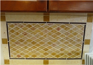 Giallo Reale Marble Mosaic Wall Tiles, Giallo Reale Yellow Marble Mosaic