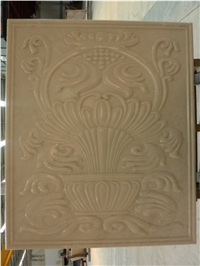 3D CNC Natural Beige Marble Special Wall Art Panel