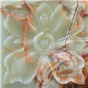 3D Natural Green Onyx Feature Wall Panel