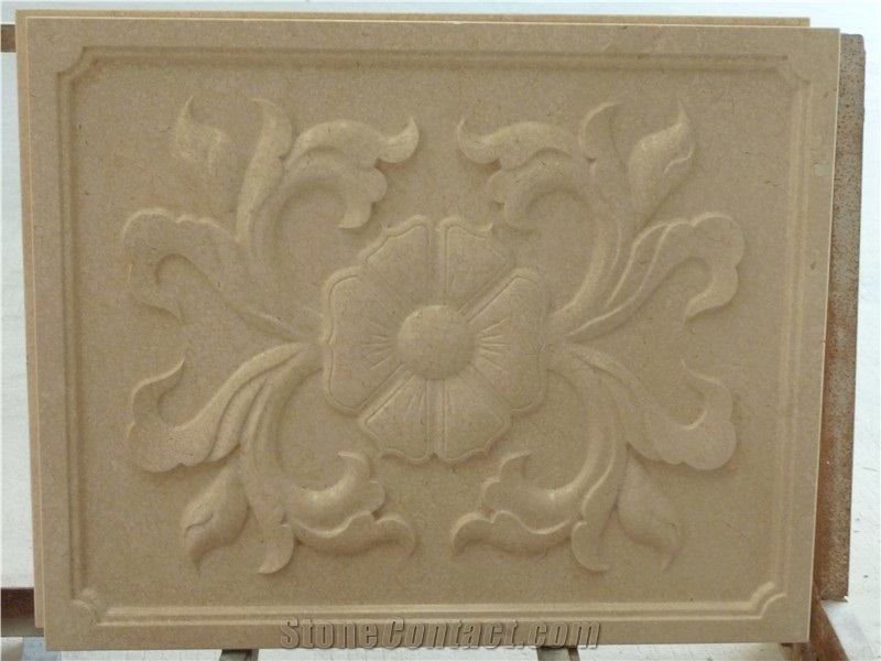 China 3D Cnc Stone Feature Cladding Wall Tiles, Beige Marble Wall