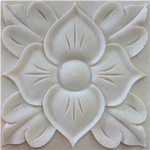 Decorative 3d Cnc Stone Relief Wall Panel, Beige Marble Wall Panel