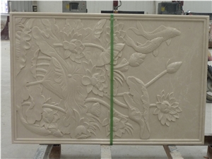 Natural Stone 3D Beige Building Wall Panel, Beige Marble Wall Panel