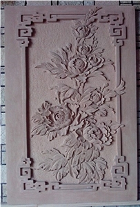 3d Carved Sandstone Decor Wall Panel, Beige Sandstone Wall Panel