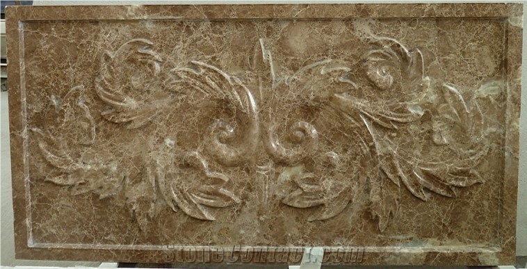 Nature Stone 3d Light Emperador Feature Wall Panel, Beige Marble Wall Panel