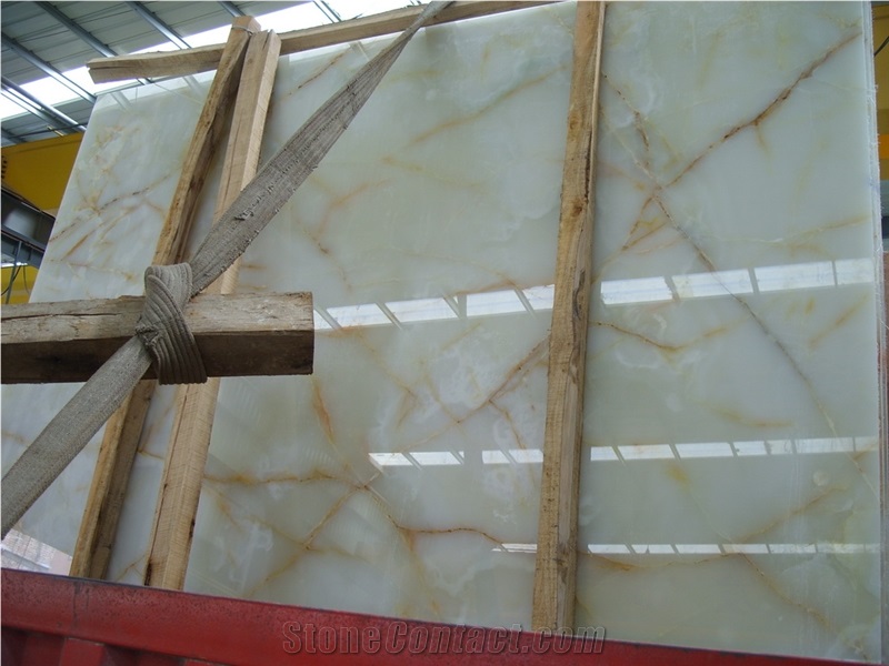 Polished China White Onyx Slabs & Tiles,Chinese Onyx Tile for Wall Panel