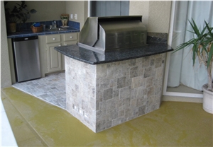 Filled and Honed Silver Travertine French Pattern, Turkey Grey Travertine