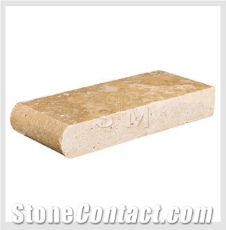 Light Noce Travertine Tumbled Pool Coping, Noce Brown Travertine Pool Coping