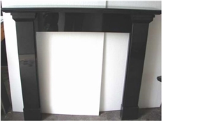 China Polished Black Granite Fireplace Mantel