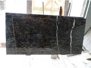 China Portoro Black Marble Slabs, Floor Tile