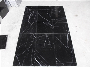 Polished Cheap Nero Marquina Marble Flooring Tile