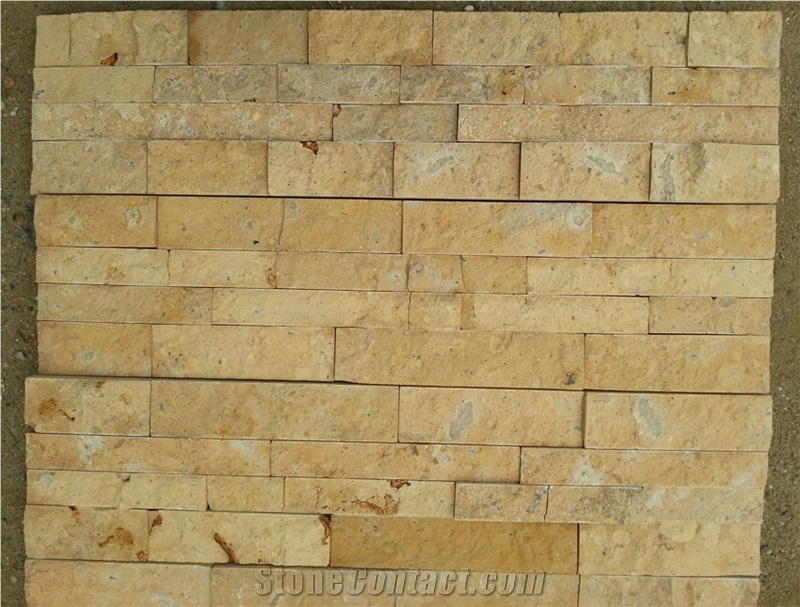 China Yellow Limestone Cultured Wall Stone