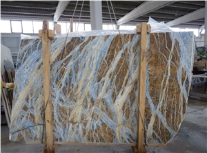 Blue Emperador Marble Slabs, Blue Jeans Marble